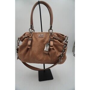 Coach Madison Sophia Embossed Python Leather SatchelHandbag Silver Hardware Rare